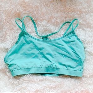 NWOT Fabletics Aqua Strappy-Backed Sports Bra